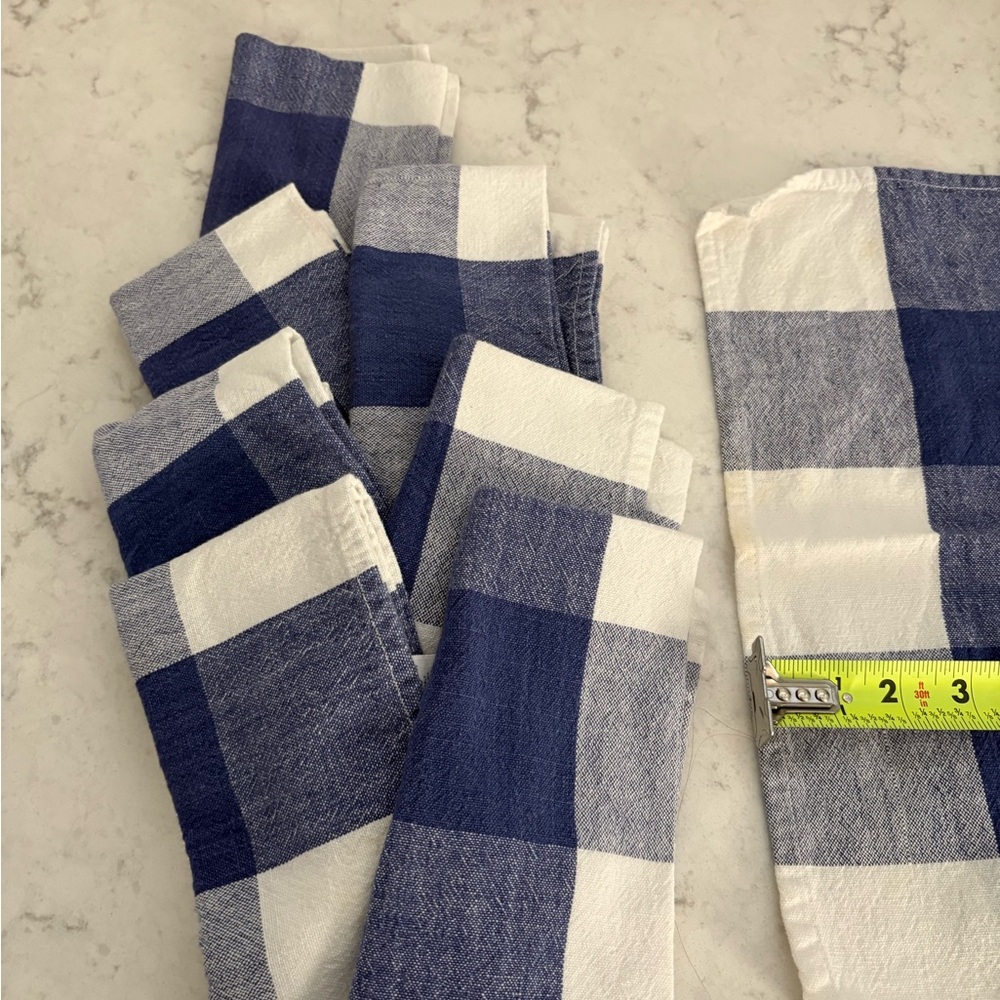 Matches tablecloths 8 Blue & White buffalo Checkered Kitchen Napkins - Set of 8